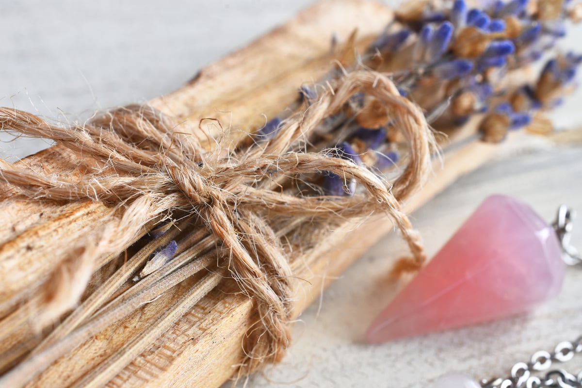 Palo Santo and Rose Quartz Pendulum